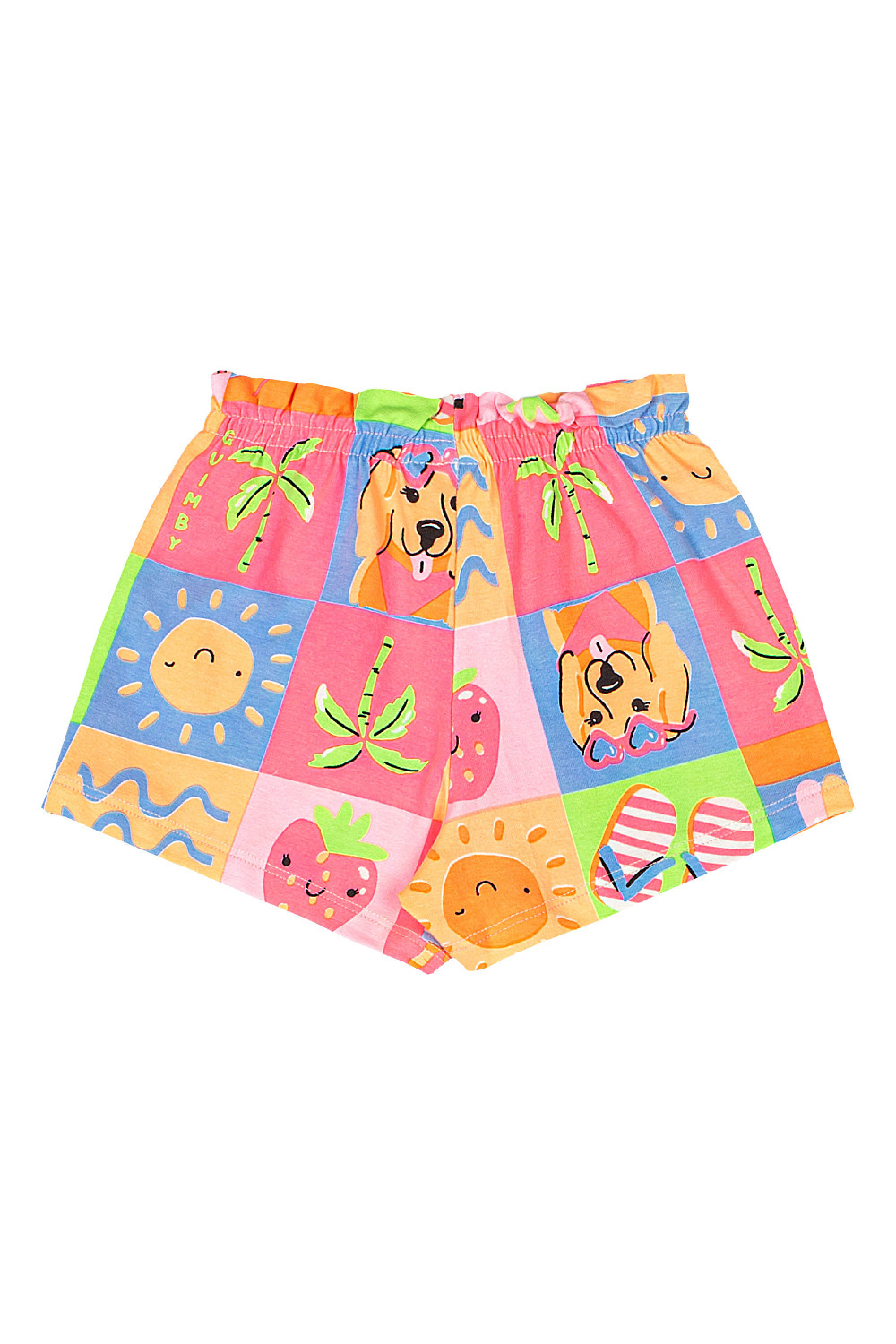 Conjunto Bebê Menina Blusa com Strass e Short Estampado (Branco) Quimby - Imagem 24